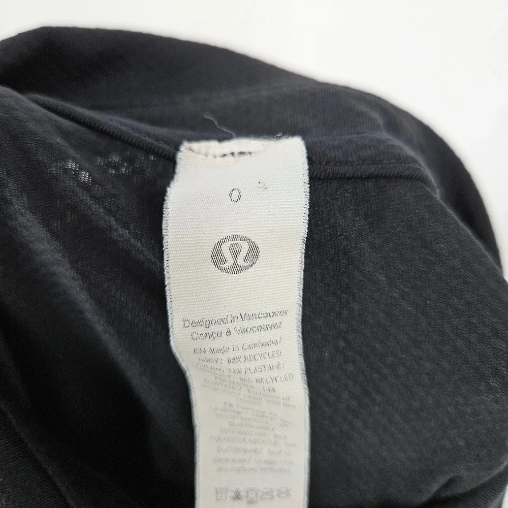 Lululemon Polo Shirt Womens Sz 0 Quick Dry Sleeveless Black Collared